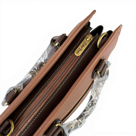 Cotton Road Handbag: BROWN PU Leather Handbag