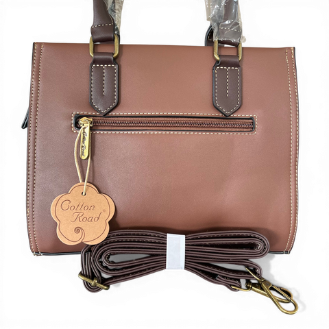 Cotton Road Handbag: BROWN PU Leather Handbag