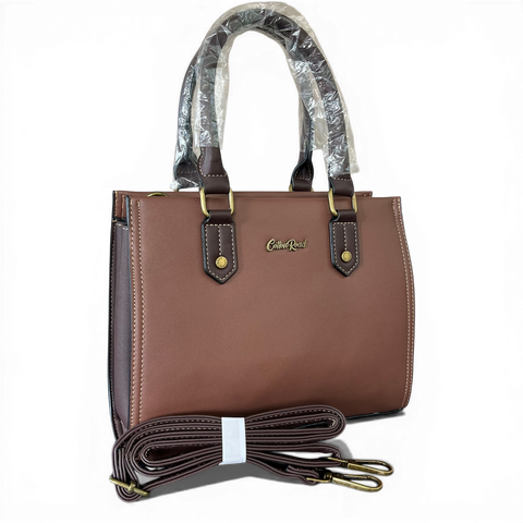 Cotton Road Handbag: BROWN PU Leather Handbag