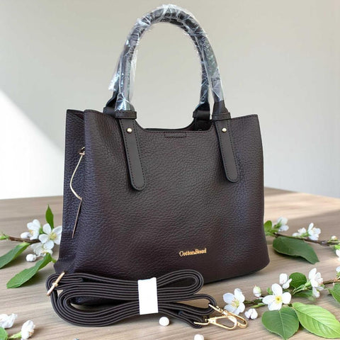Cotton Road Handbag: BROWN PU Leather Handbag