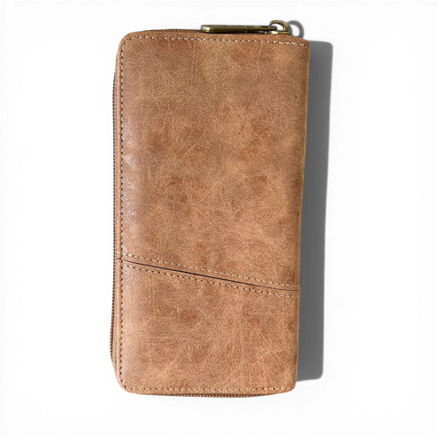 Cotton Road Handbag: CAMEL / BROWN PU Leather with Matching Wallet