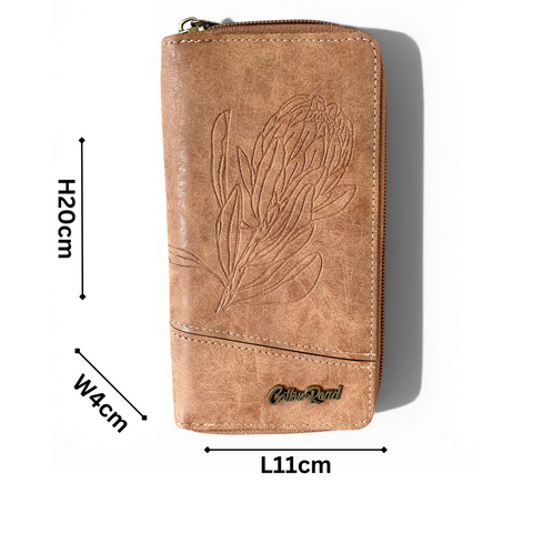 Cotton Road Handbag: CAMEL / BROWN PU Leather with Matching Wallet