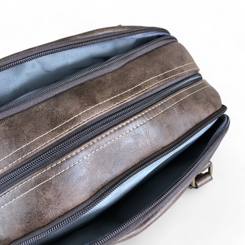 Cotton Road Handbag: COFFEE BROWN PU Leather Handbag