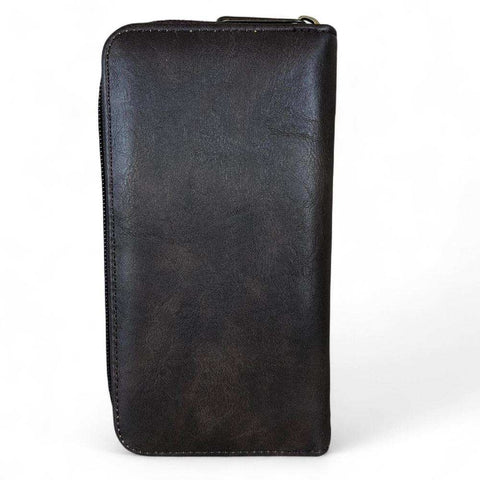 Cotton Road Handbag: Dark Coffee PU Leather with Matching Wallet
