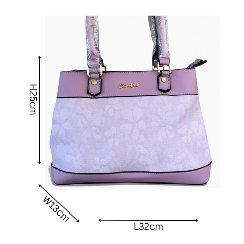 Cotton Road Handbag: Elegant LILAC FLORAL PU Leather for women
