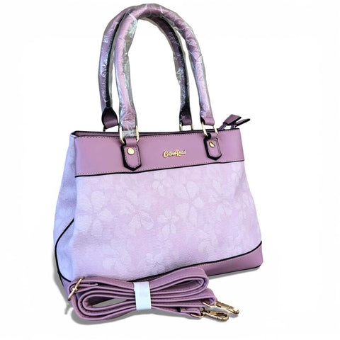Cotton Road Handbag: Elegant LILAC FLORAL PU Leather for women