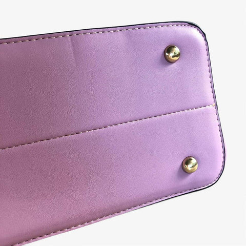 Cotton Road Handbag: Elegant LILAC FLORAL PU Leather with Matching Wallet