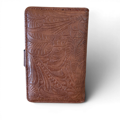 Cotton Road Handbag: Embossed BROWN PU Leather with Matching Wallet