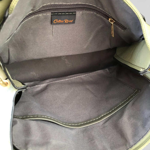 Cotton Road Handbag: GREEN PU Leather Handbag