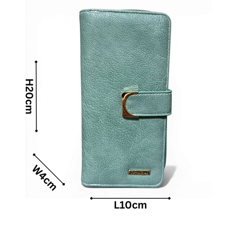 Cotton Road Handbag - Green PU Leather with Floral Panel and Matching Wallet
