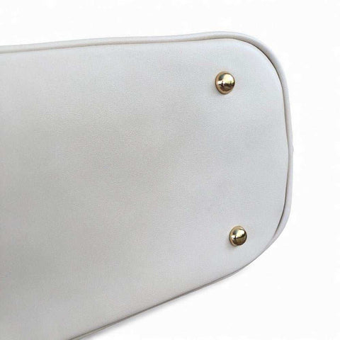 Cotton Road Handbag: IVORY PU LEATHER with FLORAL Panel