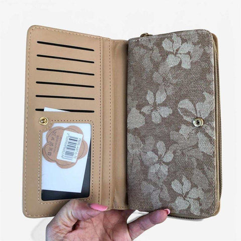Cotton Road Handbag: KHAKI PU Leather Bag with Matching Wallet