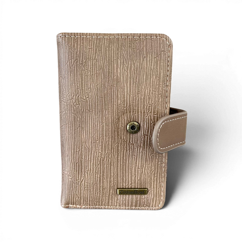 Cotton Road Handbag: KHAKI PU Leather Bag with Zip Divider with Matching Wallet
