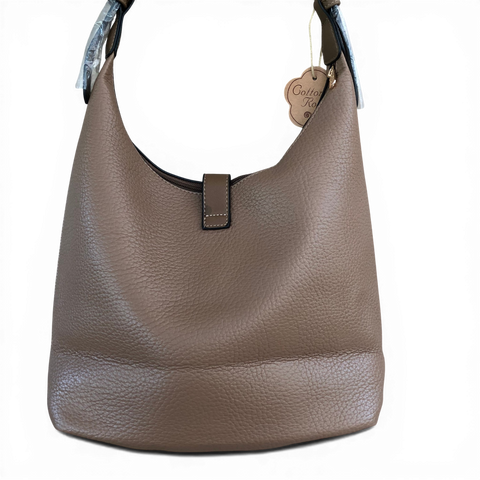 Cotton Road Handbag: KHAKI PU Leather Handbag for Stylish Daily Use