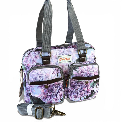 Cotton Road Handbag: LILAC PVC Handbag with CHRISTMAS ROSES