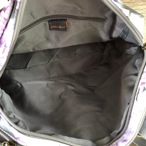 Cotton Road Handbag: LILAC PVC Handbag with CHRISTMAS ROSES