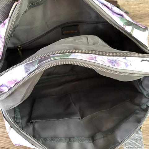 Cotton Road Handbag: LILAC PVC Handbag with CHRISTMAS ROSES