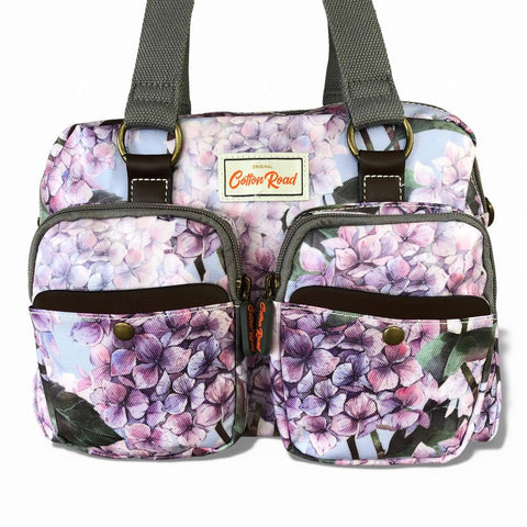 Cotton Road Handbag: LILAC PVC Handbag with CHRISTMAS ROSES