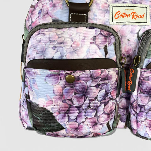 Cotton Road Handbag: LILAC PVC Handbag with CHRISTMAS ROSES