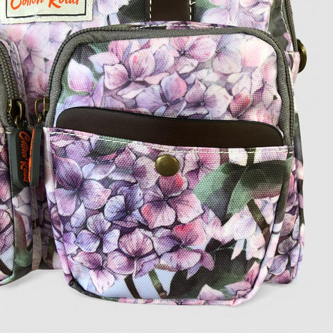 Cotton Road Handbag: LILAC PVC Handbag with CHRISTMAS ROSES