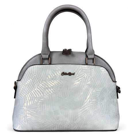Cotton Road Handbag: MINT GREEN PU Leather Handbag with EMBOSSED Panel