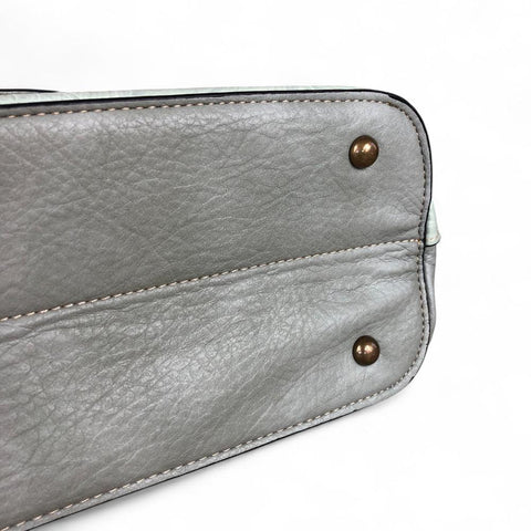 Cotton Road Handbag: MINT GREEN PU Leather Handbag with EMBOSSED Panel