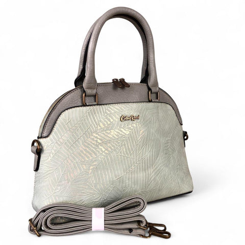 Cotton Road Handbag: MINT GREEN PU Leather Handbag with EMBOSSED Panel