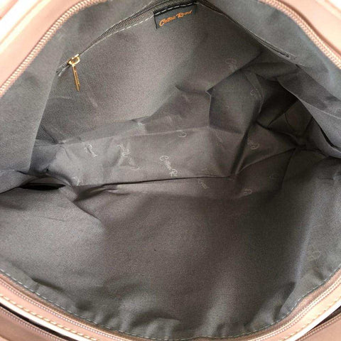 Cotton Road Handbag: PINK PU LEATHER with FLORAL Panel