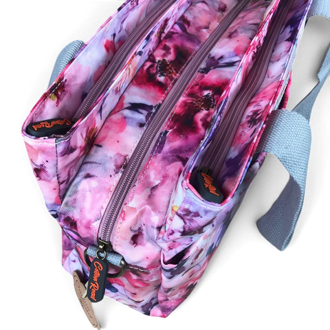 Cotton Road Handbag: PINK PVC with FLOWERS