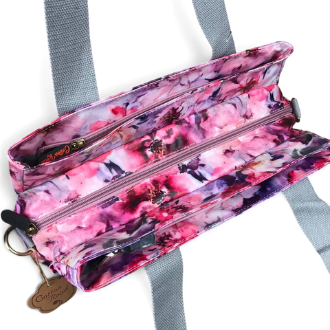 Cotton Road Handbag: PINK PVC with FLOWERS