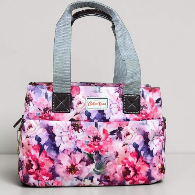 Cotton Road Handbag: PINK PVC with FLOWERS