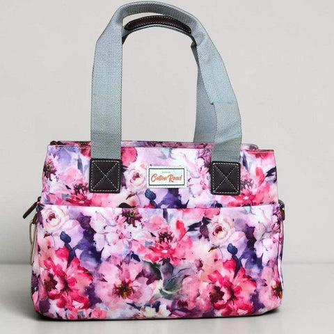 Cotton Road Handbag: PINK PVC with FLOWERS