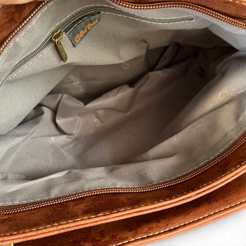 Cotton Road Handbag: Stylish Brown PU Leather for Women with Matching Wallet