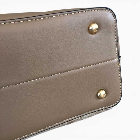 Cotton Road Handbag: Stylish KHAKI FLORAL PU Leather