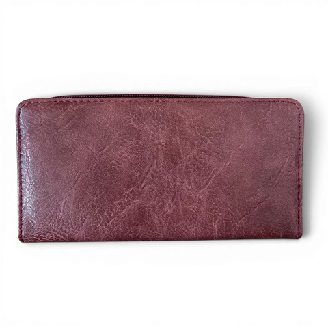 Cotton Road Handbag: Stylish PINK PU Leather with EMBROIDERED PROTEA Design and Matching Wallet