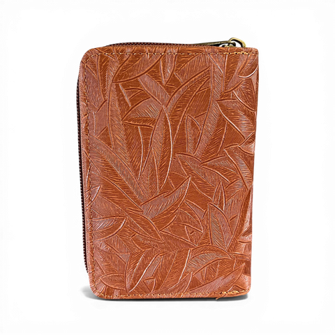 Cotton Road Handbag: TAN BROWN PU Leather with Printed Panel and Matching Wallet