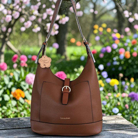 Cotton Road Handbag: TAN PU Leather Handbag for Stylish Daily Use