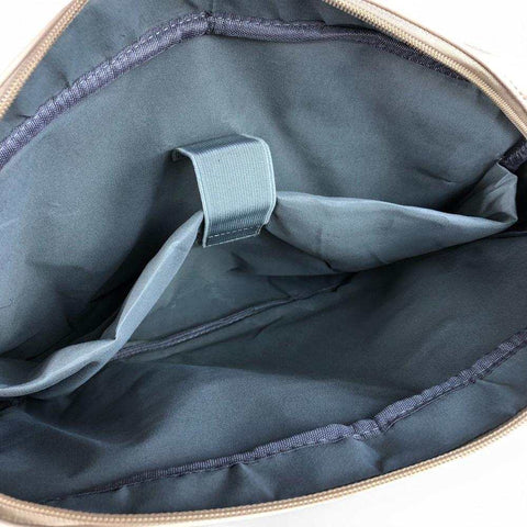 Cotton Road Laptop Bag: BEIGE BRANDED PU Leather with Matching Wallet