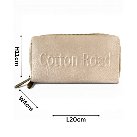 Cotton Road Laptop Bag: BEIGE BRANDED PU Leather with Matching Wallet
