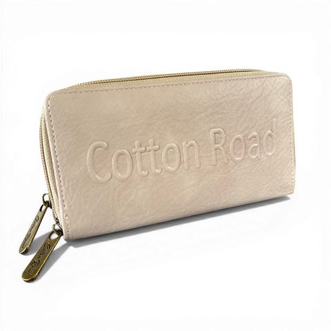 Cotton Road Laptop Bag: BEIGE BRANDED PU Leather with Matching Wallet