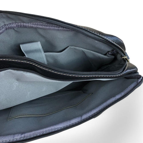 Cotton Road Laptop Bag: BLACK BRANDED PU Leather Laptop Bag