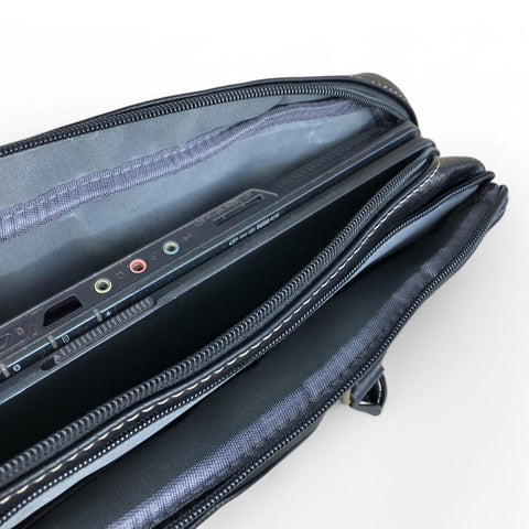 Cotton Road Laptop Bag: BLACK BRANDED PU Leather Laptop Bag