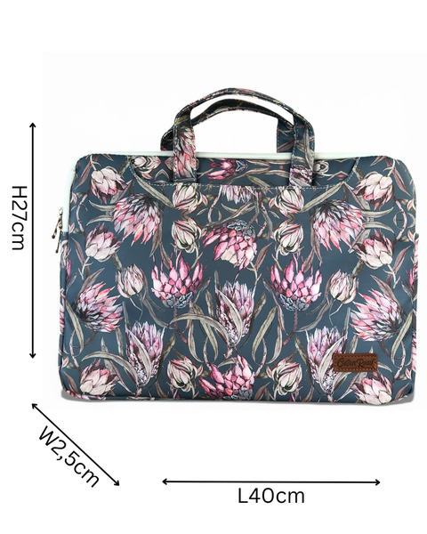 Cotton Road Laptop Bag: BLUE PROTEA PVC Bag / Carry Sleeve with Padded Inner