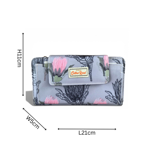 Cotton Road Laptop Bag: BLUE PROTEA Padded Canvas Backpack for 15'6" Laptop with Matching Wallet