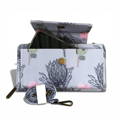 Cotton Road Laptop Bag: BLUE PROTEA Padded Canvas Backpack for 15'6" Laptop with Matching Wallet