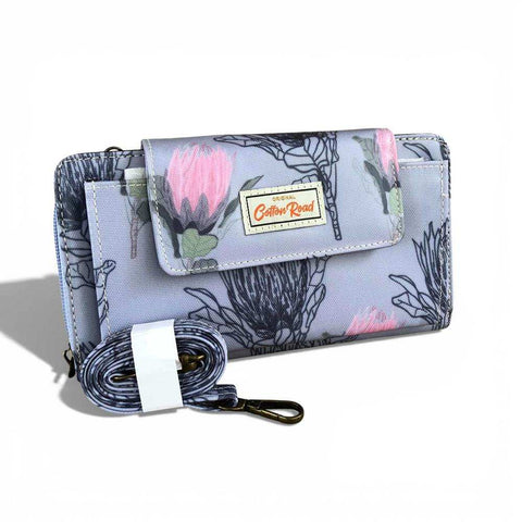 Cotton Road Laptop Bag: BLUE PROTEA Padded Canvas Backpack for 15'6" Laptop with Matching Wallet