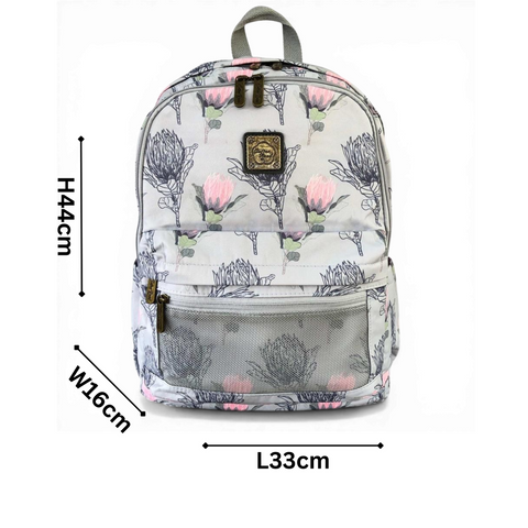 Cotton Road Laptop Bag: BLUE PROTEA Padded Canvas Backpack for 15'6" Laptop with Matching Wallet