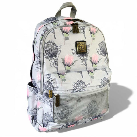 Cotton Road Laptop Bag: BLUE PROTEA Padded Canvas Backpack for 15'6" Laptop with Matching Wallet