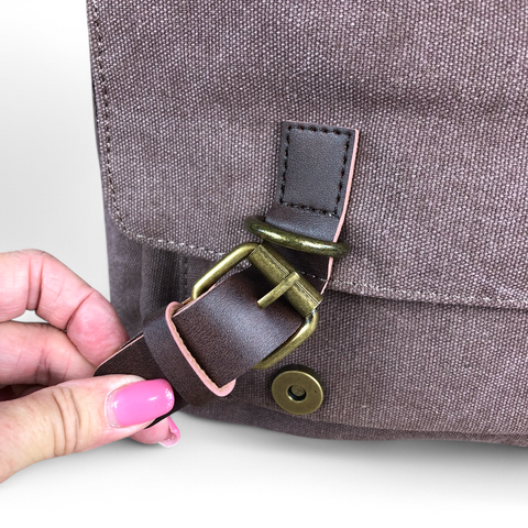 Cotton Road Laptop Bag: BROWN BRANDED Canvas 15,6" Laptop Bag