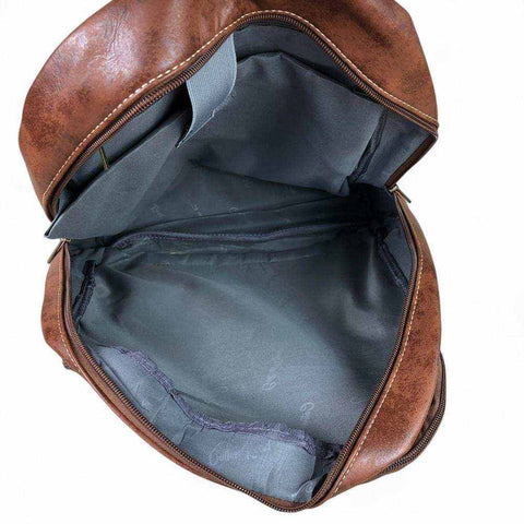 Cotton Road Laptop Bag: BROWN PU Leather Backpack